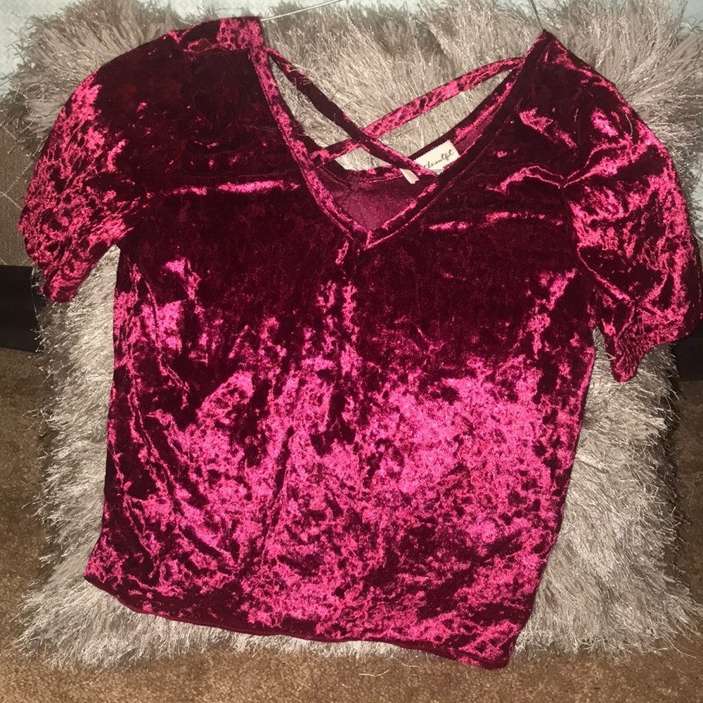 Red velvet shirt